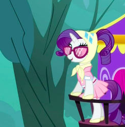 Size: 496x504 | Tagged: safe, screencap, rarity, pony, g4, sleepless in ponyville, camping outfit, female, solo
