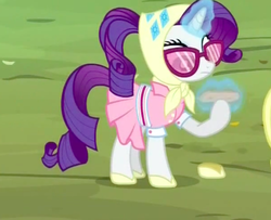 Size: 454x368 | Tagged: safe, screencap, rarity, pony, g4, sleepless in ponyville, camping outfit, female, solo