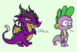 Size: 1200x800 | Tagged: safe, artist:facelessjr, spike, oc, dragon, g4