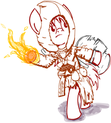 Size: 605x670 | Tagged: safe, pony, bipedal, clothes, dark souls, fire, ponified, shield, solo