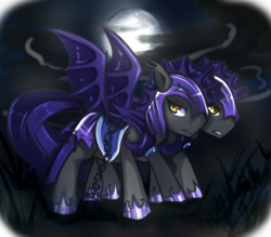 Size: 900x787 | Tagged: safe, artist:hua, echo (g4), nocturn, bat pony, pony, g4, echo and nocturn, moon, night guard