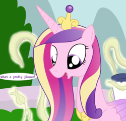 Size: 3000x2881 | Tagged: safe, artist:dazed-and-wandering, princess cadance, shining armor, alicorn, pony, g4, duo, female, male, mare, plant, stallion, tentacles