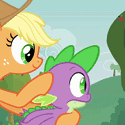 Size: 125x125 | Tagged: safe, screencap, applejack, spike, dragon, earth pony, pony, apple family reunion, g4, animated, behaving like a weapon, duo, female, fire, fire breath, lighter, male, mare, picture for breezies, zippo spike