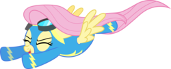 Size: 9768x4000 | Tagged: safe, artist:d4svader, fluttershy, pegasus, pony, g4, female, mare, simple background, solo, transparent background, vector, wonderbolts uniform, wondershy