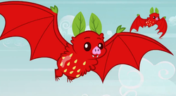 Size: 500x273 | Tagged: safe, screencap, fruit bat, apple family reunion, g4, animal, flying, spread wings, wings