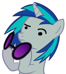 Size: 315x355 | Tagged: safe, edit, dj pon-3, vinyl scratch, g4, glasses, reaction image