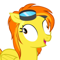 Size: 200x200 | Tagged: safe, spitfire, pegasus, pony, g4, derp, female, reaction image, show accurate, simple background, solo, spitderp, transparent background