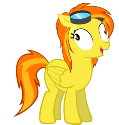 Size: 590x618 | Tagged: safe, spitfire, pegasus, pony, g4, derp, female, show accurate, simple background, solo, spitderp, transparent background, vector