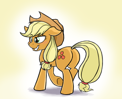 Size: 1230x995 | Tagged: safe, artist:epulson, applejack, earth pony, pony, g4, butt, female, mare, plot, solo