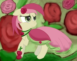 Size: 700x560 | Tagged: safe, artist:infernaldalek, roseluck, pony, g4, clothes, dress, female, rose, solo