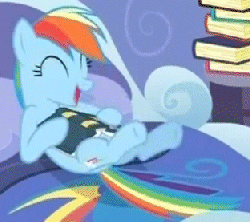 Size: 312x278 | Tagged: safe, screencap, rainbow dash, g4, read it and weep, animated, cropped, cute, dashabetes, eyes closed, female, hnnng, hoofy-kicks, laughing, loop