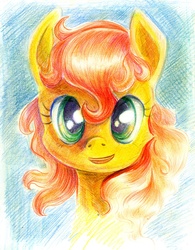 Size: 2000x2563 | Tagged: safe, artist:maytee, carrot top, golden harvest, pony, g4, female, profile, solo, traditional art