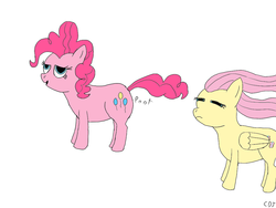 Size: 1024x768 | Tagged: safe, artist:cdj, fluttershy, pinkie pie, pony, g4, fart, fart noise, onomatopoeia, sound effects