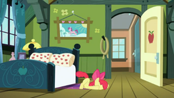 Size: 500x281 | Tagged: safe, screencap, apple bloom, earth pony, pony, apple family reunion, g4, faceplant