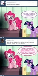 Size: 960x1920 | Tagged: safe, pinkie pie, twilight sparkle, ask dawnstar, g4, tumblr