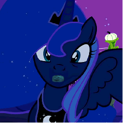 Size: 542x542 | Tagged: safe, edit, edited screencap, screencap, princess luna, alicorn, pony, g4, luna eclipsed, animated, cursed image, female, human mouth, lips, mare, nightmare fuel, realistic mouth, synchro-vox, uncanny valley, wat
