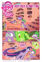 Size: 677x994 | Tagged: safe, artist:brenda hickey, spike, twilight sparkle, comic:keep calm and party on, g4, comic, golden oaks library