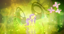 Size: 1600x860 | Tagged: safe, artist:thegreatfrikken, fluttershy, g4, crystallized, wallpaper