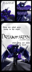 Size: 1280x2876 | Tagged: safe, artist:zedrin, princess luna, g4, comic, dreamwarden, sword, warrior luna