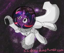 Size: 1280x1068 | Tagged: safe, artist:carmelcube, twilight sparkle, pony, g4, 30 minute art challenge, astronaut, female, mare, solo, space, spacesuit