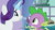 Size: 850x472 | Tagged: safe, screencap, rarity, spike, dragon, pony, unicorn, g4, my little pony: friendship is magic, spike at your service, female, male, mare, youtube caption