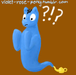Size: 483x480 | Tagged: safe, artist:violet-rose-pony, genie, genie pony, pony, 30 minute art challenge, aladdin, genie (aladdin), ponified