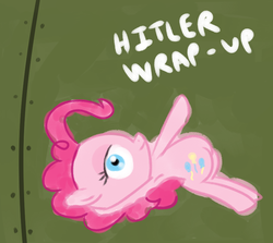 Size: 815x728 | Tagged: safe, artist:corwin, pinkie pie, g4, my little pony: friendship is magic, winter wrap up, adolf hitler, bomber, nose art, plane, song reference, world war ii