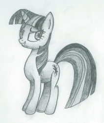 Size: 1358x1604 | Tagged: safe, artist:thexxxx, twilight sparkle, pony, g4, artifact, female, monochrome, solo, traditional art