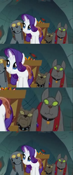 Size: 960x2300 | Tagged: safe, edit, edited screencap, screencap, fido, rarity, rover, spot, diamond dog, a dog and pony show, g4, :3, dat cart, facebomb, out of context, screencap comic, tenso
