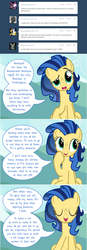 Size: 800x2291 | Tagged: dead source, safe, artist:flash equestria photography, oc, oc only, oc:milky way, pony, milkmare of trottingham, g4, ask, big crotchboobs, cleavage, comic, crotchboobs, female, freckles, huge crotchboobs, implied rarity, impossibly large crotchboobs, mare, solo, tumblr