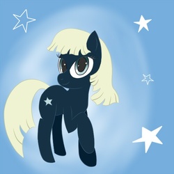 Size: 500x500 | Tagged: safe, artist:infernaldalek, earth pony, pony, blue background, female, mare, milky way (milky way and the galaxy girls), milky way and the galaxy girls, ponified, simple background, stars