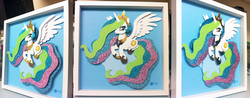 Size: 1280x504 | Tagged: safe, artist:the-paper-pony, princess celestia, pony, g4, female, photo, shadowbox, solo