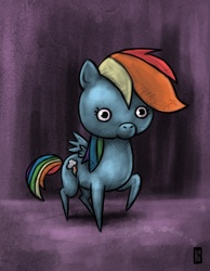 Size: 2082x2688 | Tagged: safe, artist:hooves4life, rainbow dash, pony, g4, creepy, female, solo