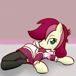 Size: 800x800 | Tagged: safe, artist:why485, roseluck, pony, g4, clothes, female, maid, solo