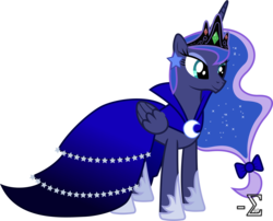 Size: 6970x5640 | Tagged: safe, artist:90sigma, princess luna, pony, g4, absurd resolution, clothes, dress, female, gala dress, simple background, solo, transparent background