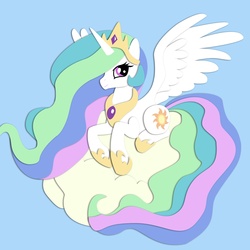 Size: 1600x1600 | Tagged: safe, artist:the-paper-pony, princess celestia, pony, g4, cloud, cutout, female, solo