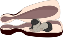 Size: 1600x1000 | Tagged: safe, artist:easteu, octavia melody, earth pony, pony, g4, blank flank, cello, eyes closed, female, filly, musical instrument, simple background, sleeping, solo, transparent background