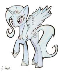 Size: 2407x2827 | Tagged: safe, artist:kriahfox, trixie, alicorn, pony, g4, alicornified, crown, female, race swap, solo, traditional art, trixiecorn