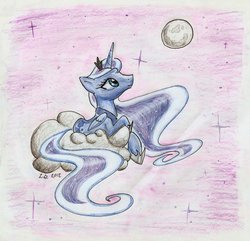 Size: 2546x2459 | Tagged: safe, artist:kriahfox, princess luna, pony, g4, cloud, female, moon, solo