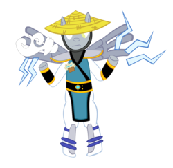 Size: 2155x2098 | Tagged: safe, artist:jewelsfriend, derpy hooves, pegasus, pony, g4, crossover, female, mare, mortal kombat, raiden (mortal kombat)