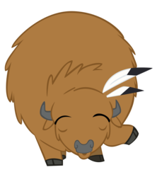 Size: 2000x2250 | Tagged: safe, artist:ns4j19y, bison, buffalo, cloven hooves, eyes closed, raised hoof, simple background, solo, transparent background, unnamed buffalo, vector