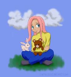 Size: 1000x1077 | Tagged: safe, artist:empyu, fluttershy, human, g4, humanized, solo