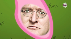 Size: 848x466 | Tagged: safe, edit, screencap, pinkie pie, g4, keep calm and flutter on, gabe newell, meme, pinkie's hoof