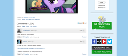 Size: 1366x599 | Tagged: safe, edit, edited screencap, screencap, applejack, derpy hooves, rainbow dash, twilight sparkle, earth pony, pegasus, pony, unicorn, equestria daily, g4, magical mystery cure, alicorn drama, comments, female, freakout, intensedebate, looking at you, mare, meta, smiling, text