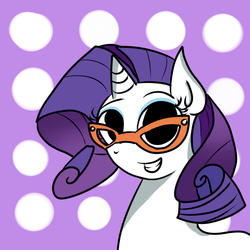 Size: 600x600 | Tagged: safe, artist:erikagaga, rarity, pony, unicorn, g4, female, glasses, mare, rarity's glasses, solo