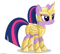 Size: 5500x5000 | Tagged: safe, artist:larsurus, twilight sparkle, pony, unicorn, g4, absurd resolution, alternate hairstyle, armor, badass, dark ages, epic, female, frown, glare, serious, simple background, solo, transparent background, unicorn twilight, vector, warrior twilight sparkle