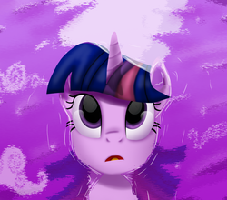 Size: 1134x999 | Tagged: safe, artist:galaxyart, twilight sparkle, pony, g4, cloud, female, looking up, mare, reflection, solo, water