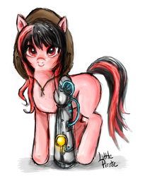 Size: 382x466 | Tagged: dead source, safe, artist:littlepirate, oc, oc only, cyborg, blank flank