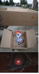 Size: 1346x2546 | Tagged: safe, rainbow dash, pegasus, pony, fanfic:my little dashie, g4, 9, dashie meme, evil people finding dash meme, exploitable meme, fabrication machine, meme