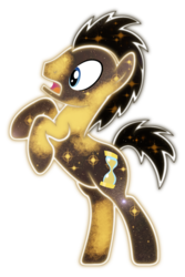 Size: 600x900 | Tagged: safe, artist:sylphastiel, doctor whooves, time turner, earth pony, pony, g4, hooves up, male, open mouth, simple background, solo, sparkles, stallion, transparent background